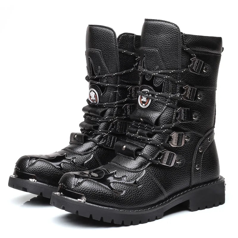 Men's Mid-Calf Motorcycle Boots