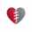 Heart Repaired Emblem - Deep Red to Gray Gradient