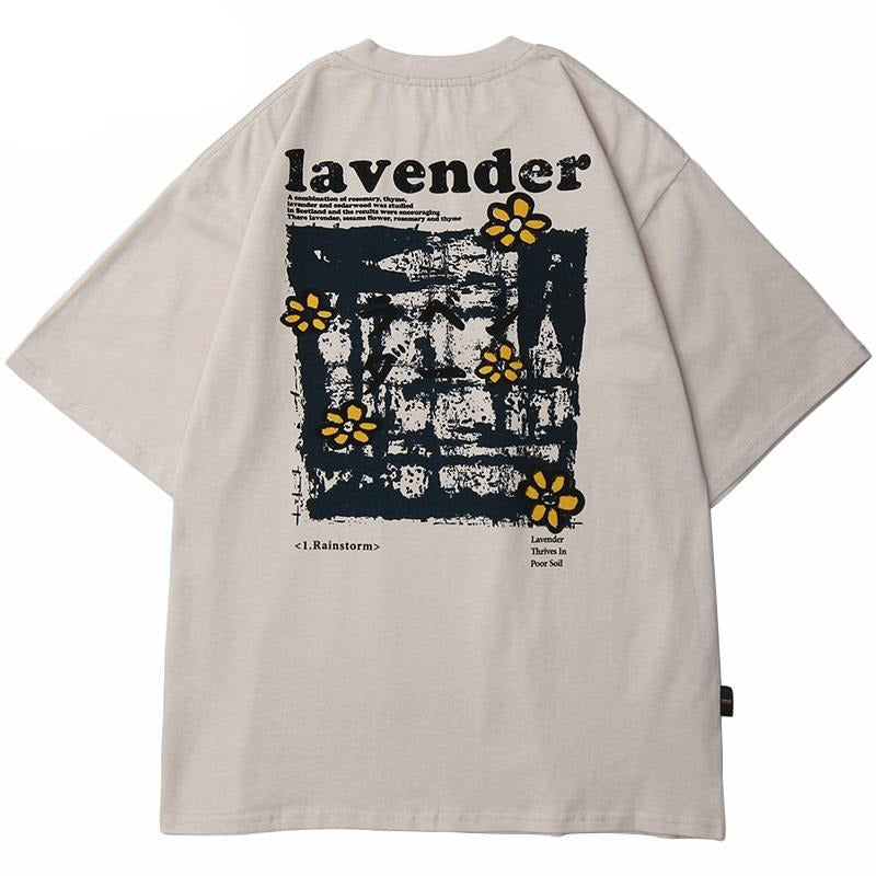 Men Hip Hop T Shirt Streetwear Harajuku Floral T-Shirt
