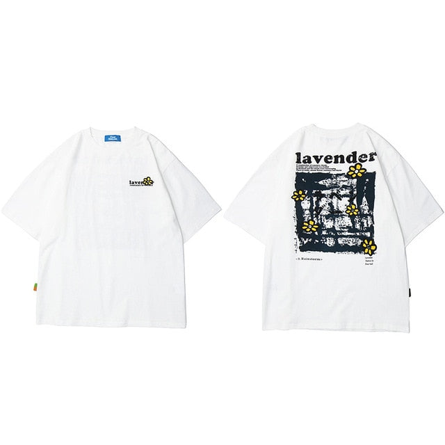Men Hip Hop T Shirt Streetwear Harajuku Floral T-Shirt